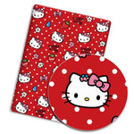 porte clés hello kitty imprimé rouge blanc bleu vintage coton abrasion résistance