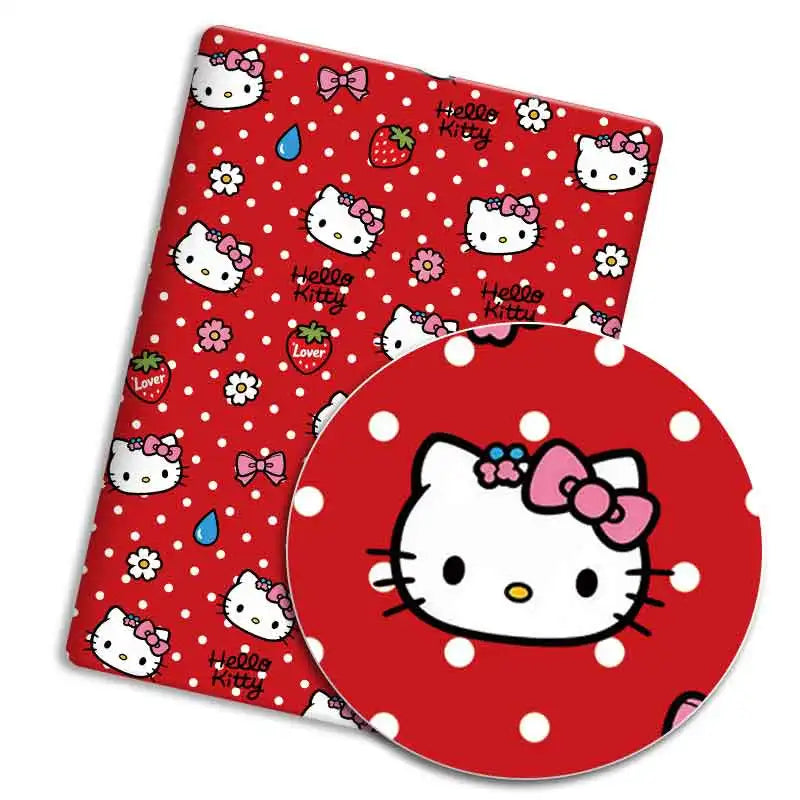 porte clés hello kitty imprimé rouge blanc bleu vintage coton abrasion résistance