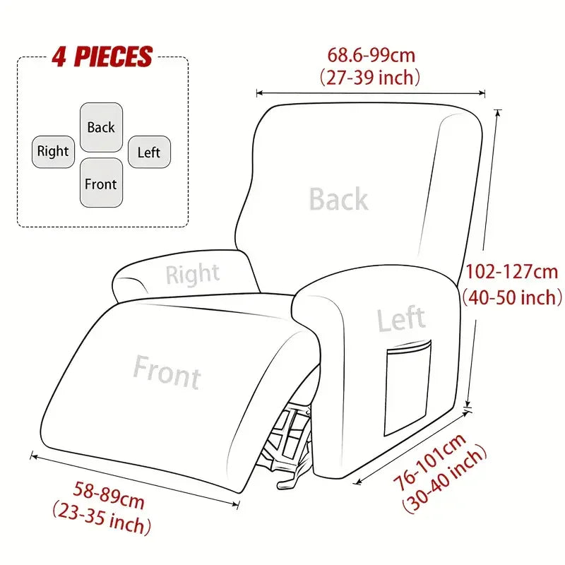 Housse fauteuil relax gris carreaux adhésif moderne pièces extensible machinewashing