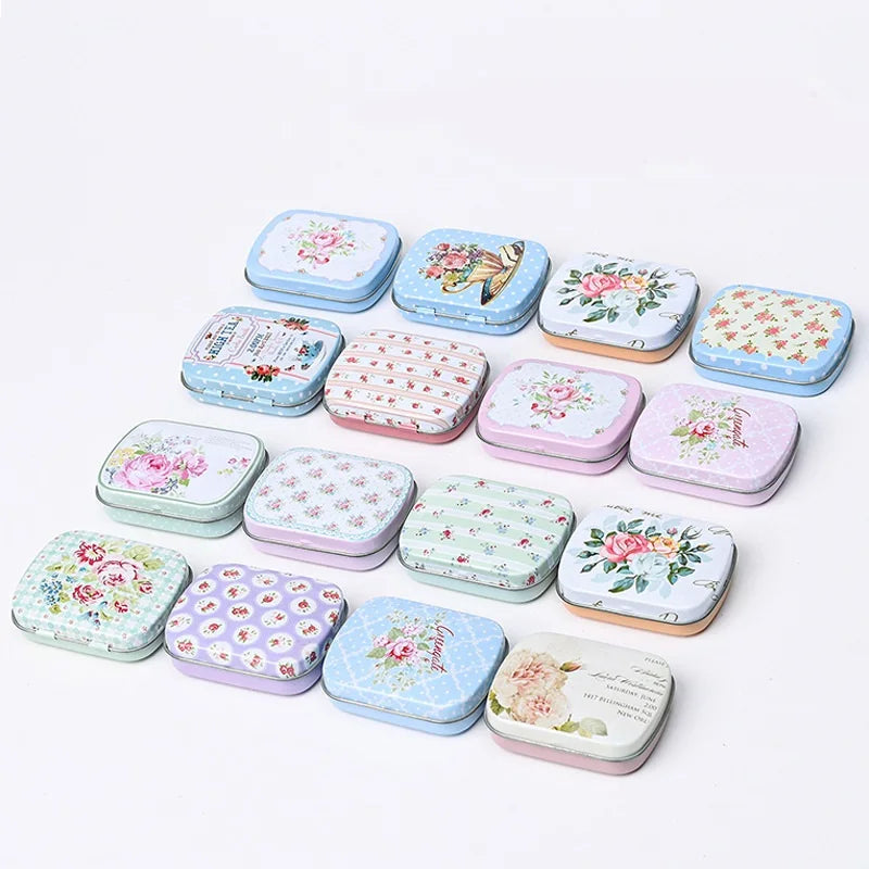 boîtes métal réutilisables multicolores motifs animaux vintage aimants 6x4x2cm