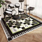 tapis moderne musical floral salon noir blanc décoration chambre hôtelextérieur