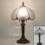 lampe table tiffany mosaïque verre coloré floral interrupteur bascule métal doré