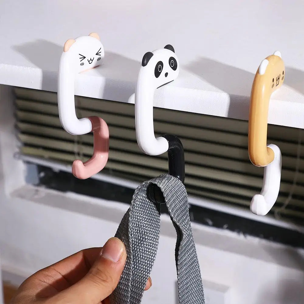 porte sacs mignon panda orange noir blanc utilisation multiple adhésif portable crochet PVC