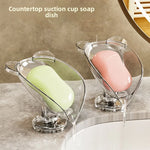 porte savon ventouse transparent moderne salle bain ours tête drainage sans perçage