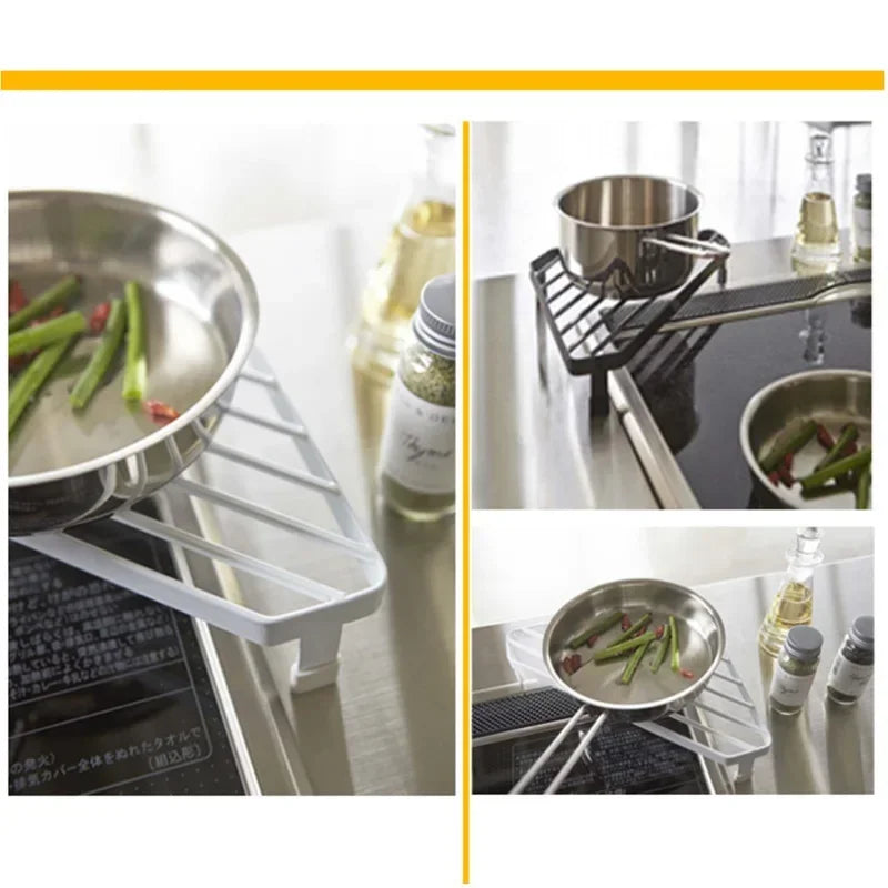 support cuisine noir moderne grille maille régulière pieds