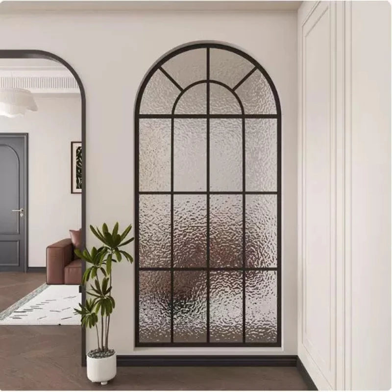 miroir decoratif arche cadre noir blanc grille texturée deco vintage