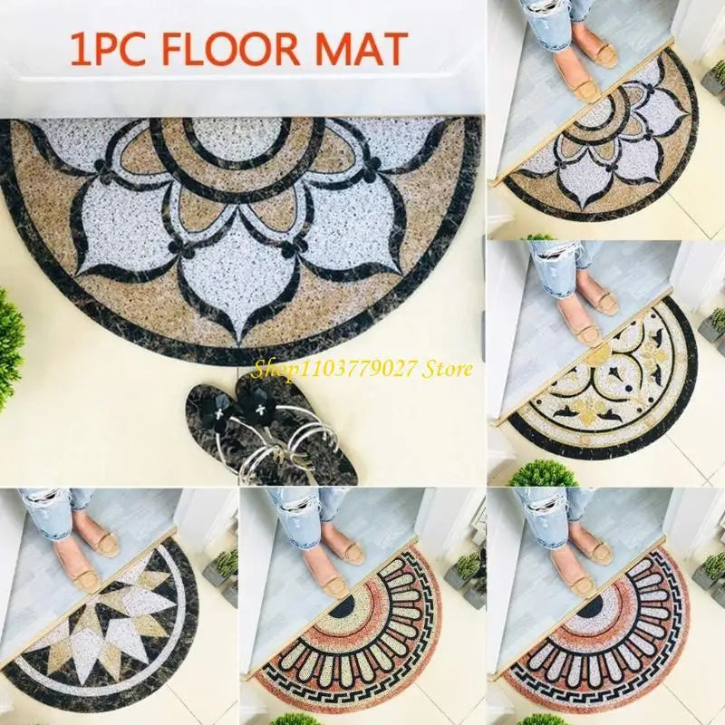 tapis sol antidérapant floral brodé beige noir blanc rose classique traditionnel imperméable moderne