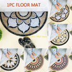 tapis sol antidérapant floral brodé beige noir blanc rose classique traditionnel imperméable moderne