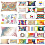 coussin rectangulaire géométrique multicolore décoration intérieure moderne polyester confortable 30x50cm fixations
