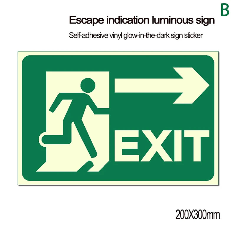 panneau sortie lumineux vert adhésif graphique moderne silhouette mouvement directionnel sécurité évacuation