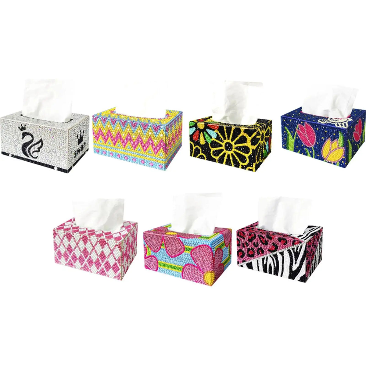 boîte mouchoirs moderne diamants géométrique fleurs adhésive couleur multiple decoration maison fournitures cadeau