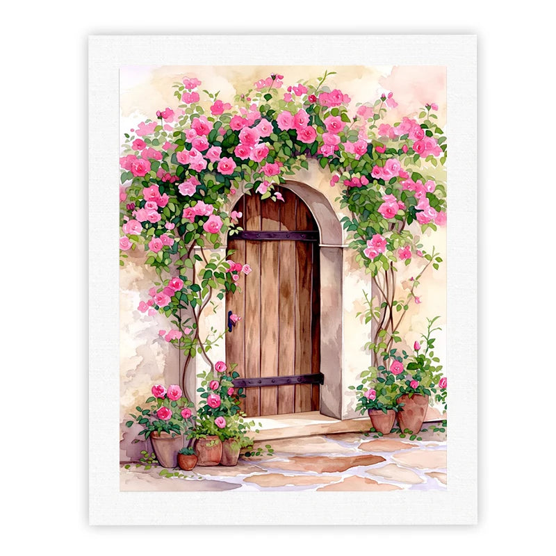 toile peinture fleurs paysage diy acrylique pinceaux adultes coloriage números decoration maison