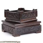 socle bois ébène miniature plateau vase théière décor traditionnel asiatique occasionnels
