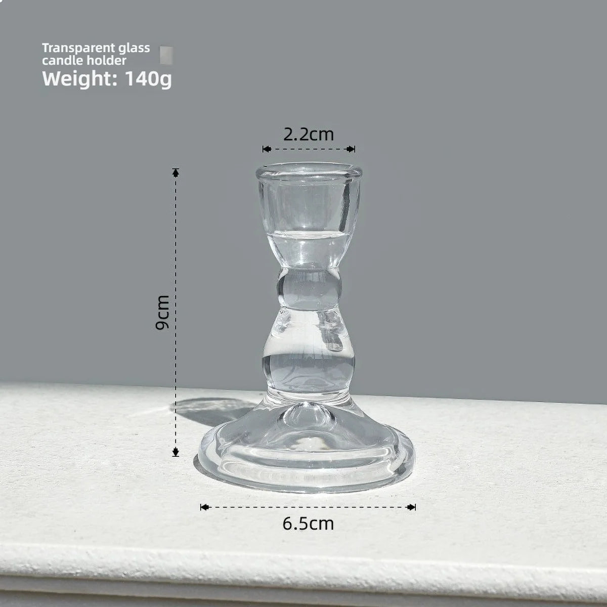 bougeoir verre transparent rond strié support bougie pilier décoration table salle manger classique