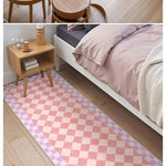tapis carreaux géométriques vert clair moderne minimaliste imperméable résistant décoloration easy to clean
