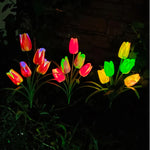 bouquet tulipes artificielles fleurs rouge rose jaune clips solaires extérieur moderne