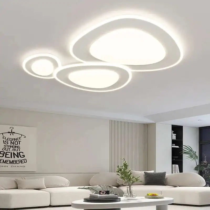 lustres led modernes blanc beige ovale circulaire aluminium flux lumineux 2000 82000 interrupteur bouton
