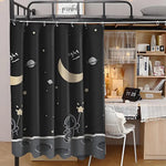 rideau lit étudiant noir étoiles opaques polyester 200x115cm couple spatial