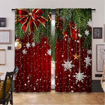 rideau noël classique branches flocons rouge vert opaques chambre salon