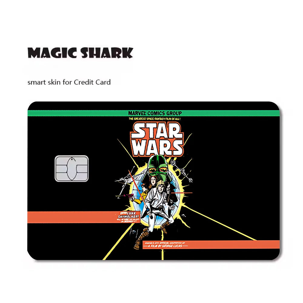 étui carte bancaire star wars logo noir rouge adhésif moderne stylisé billets protection porte