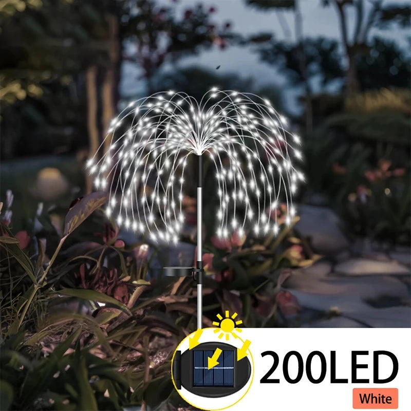 guirlande lumineuse solaire multicolore moderne filament fleur extérieure imperméable led jardin