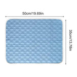 tapis rafraîchissant animal compagnie bleu gris hexagonal alvéolé moderne 50x35cm