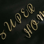lettres alphabet bois doré classique cursive décoration murale nom porte maison