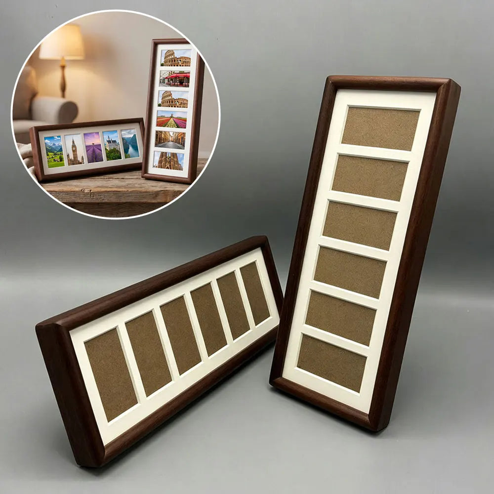 cadre photo bois multiple classique photos marron foncéintérieur beige clair horizontal vertical