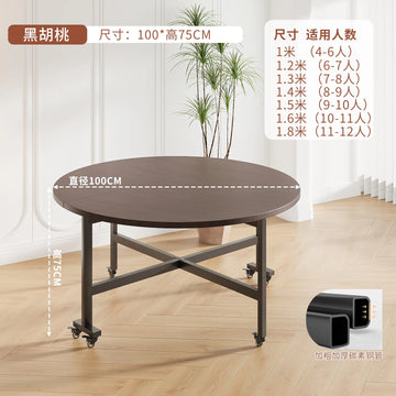 table manger ronde pliante bois marron plateau tournant six chaises modernes
