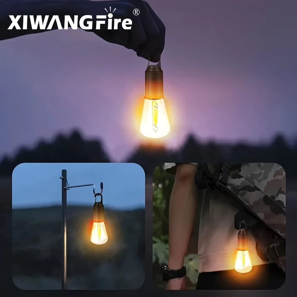lampe camping rechargeable usb transparente vintage ip65 ajustable 360