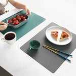 tapis table silicone moderne 60x40cm 40x30cm bleu jaune vert gris assiettes cuillers bols verres