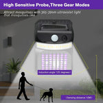 lampe anti moustiques solaire led noire capteur mouvement mode nuit vacances moderne pratique