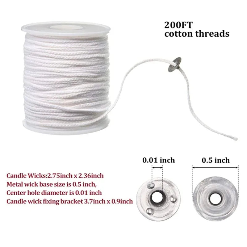 fil coton cire bâtonnets clips métalliques étiquettes bricolage artisanal blanc pratique utilitaire