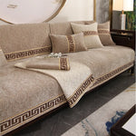 coussin canapé géométrique beige housse textile jacquard salon fauteuil banquette