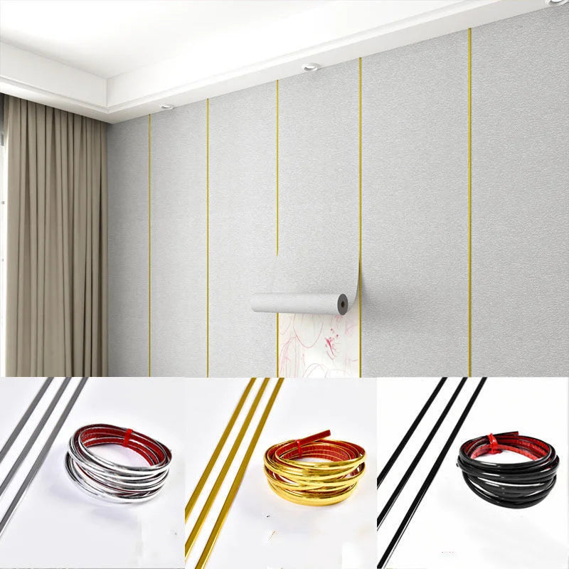 ruban decoratif moderne doré noir lisse opacite 2m rouleau autoadhésif