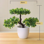 plante artificielle bonsaï miniature pot blanc décoration intérieur jardin maison vert