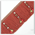 ruban frisé or rouge rose vert gris bordure rideau décoration maison classique
