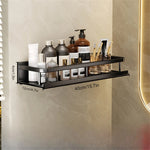 étagère murale moderne étagères aluminium noir serviettes bouteilles pots salle bain cuisine rangement gain