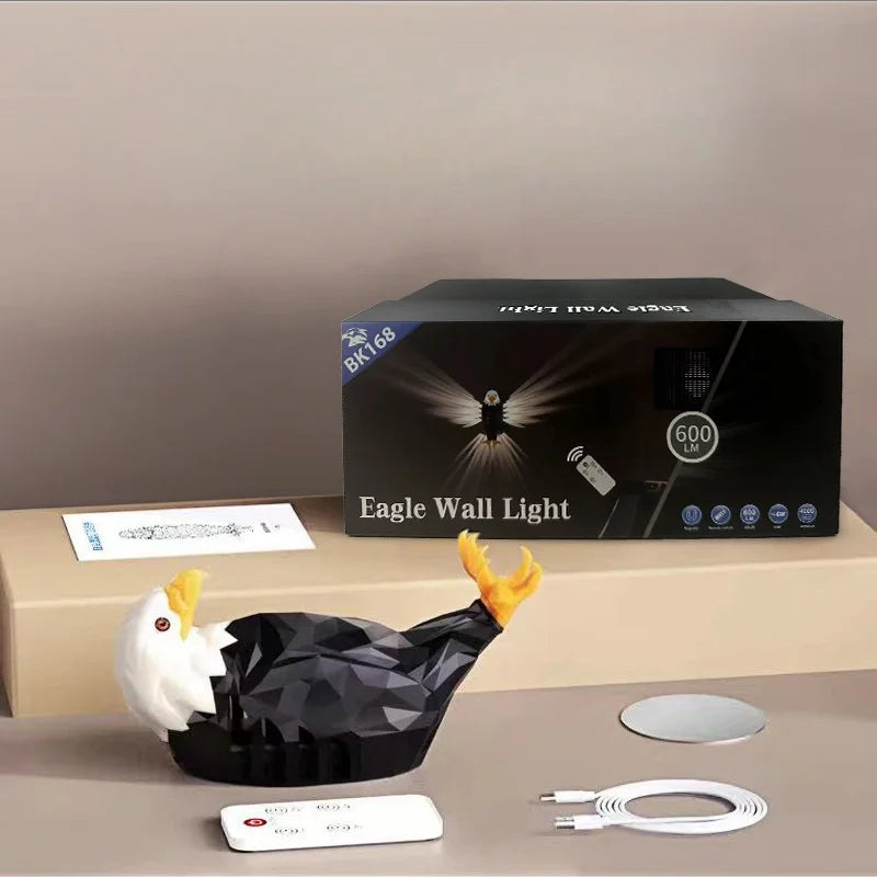 veilleuse animale compagnie aigle oiseau ailes brillantes deco moderne chambre enfants led rechargeable