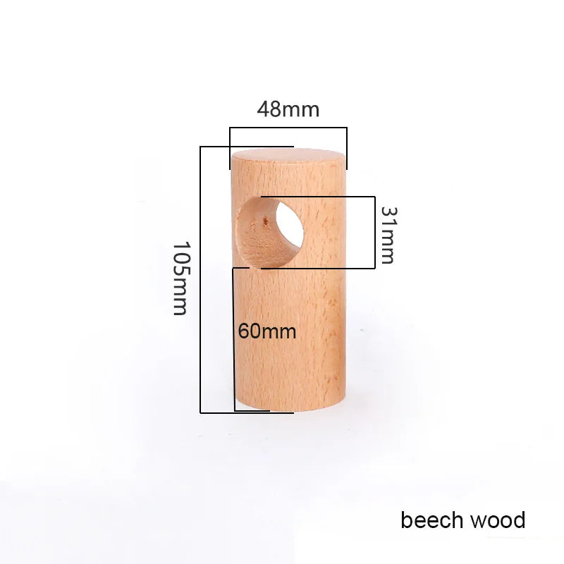 supports rideau bois moderne naturel clair brun foncé grain annelés barres anneaux fixations opaques