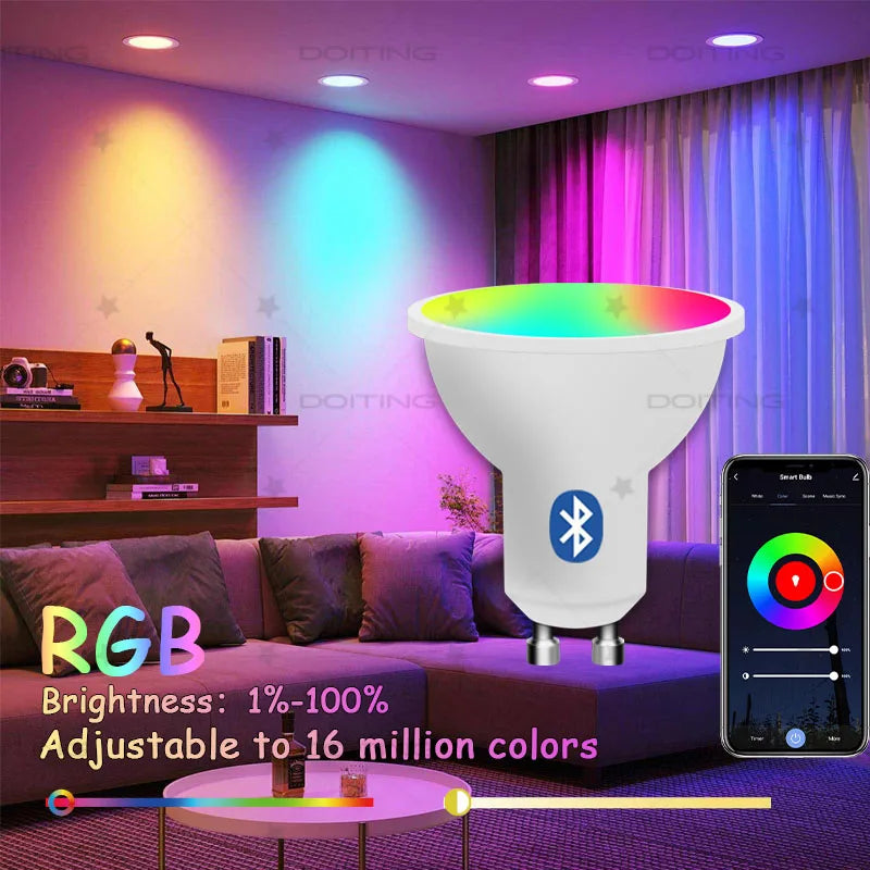 ampoule led bluetooth blanc moderne globulaire 2700k 6500k app controle 170deg intelligençe