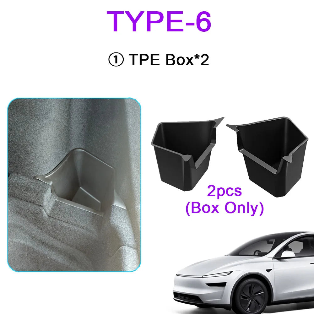 conteneurs rangement coffre voiture tesla model juniper 2025 noir texture antidérapante pliables moderne.storage sac