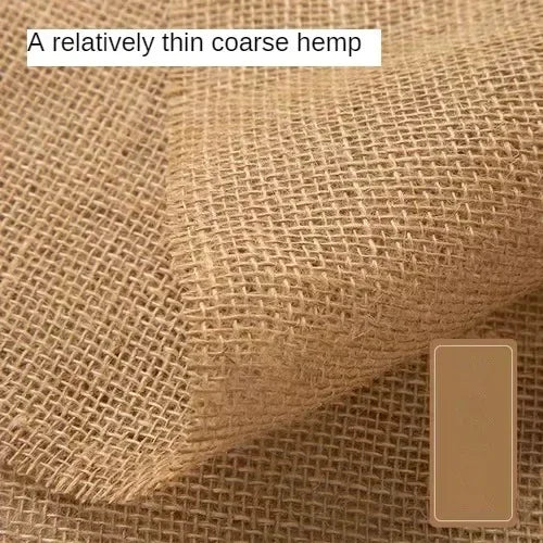 tissu jute toile grossière beige clair foncé rustique résistant bricolage couture nappe bordures