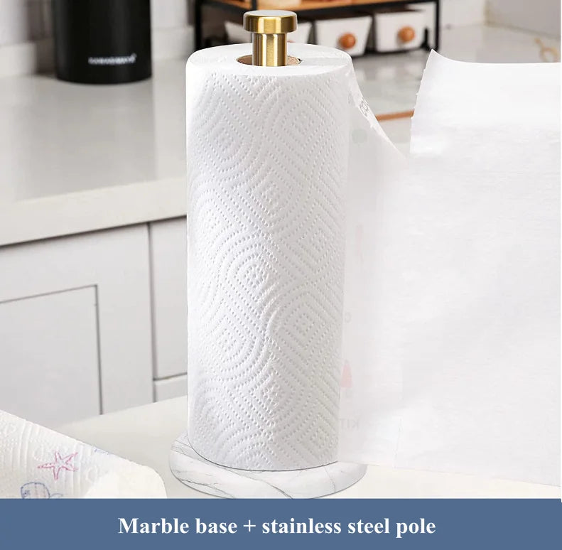 support serviettes papier blanc marbre doré moderne vis inclusion notice d'utilisation