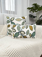 housse coussin brodé feuilles vertes dorées moderne salon décoration voiture 100 polyester durable