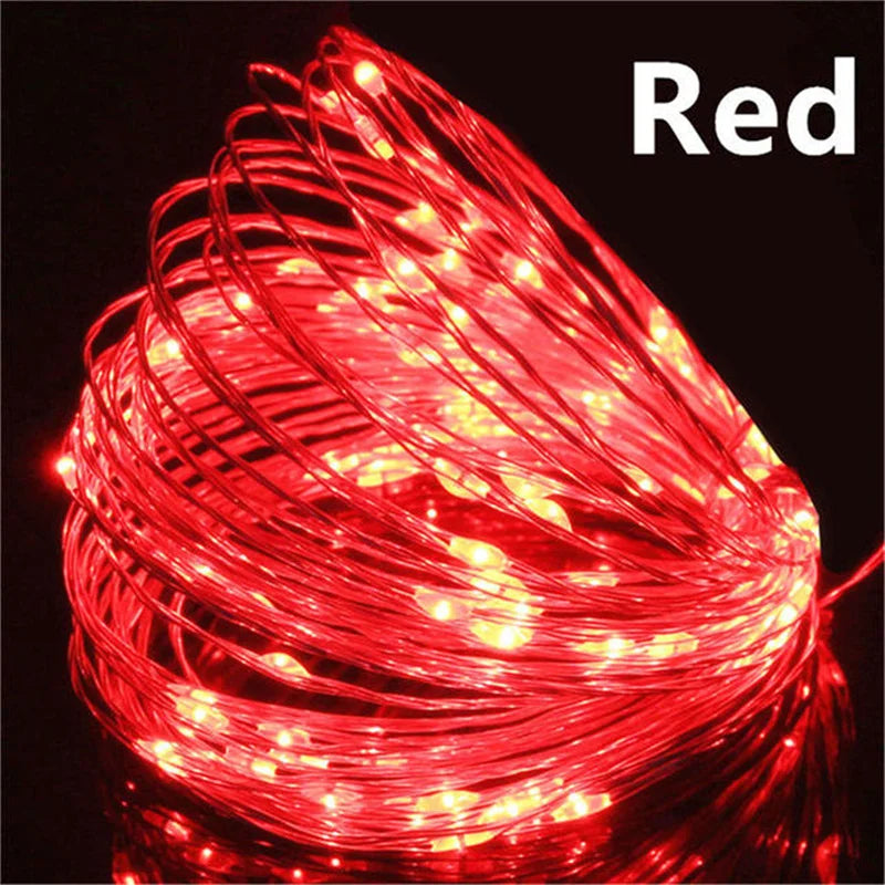guirlande lumineuse led doré blanc moderne 10m 5v fil cuivre éclairage décoration noël mariage