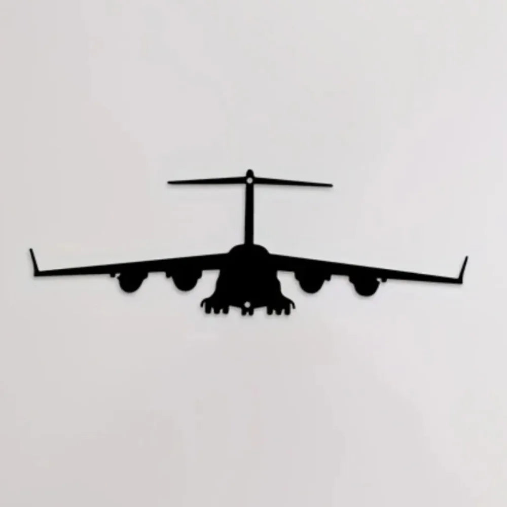 décoration murale avion métal noir silhouette minimalisteintérieur cuisine fixationsans éléments 30cm 10cm