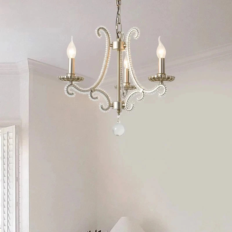 lustre décoration doré transparent floraux classique baroque ampoules led