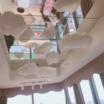 nuages blancs suspendus coton doux décoration mariage anniversaire diy led enfants romantique aérien