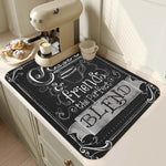tapis cuisine noir décoratif espresso séchage vaisselle antidérapant absorbant moderne table
